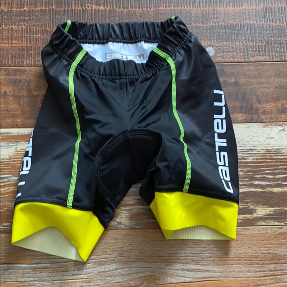 Black and Yellow Cycling Shorts with Branding